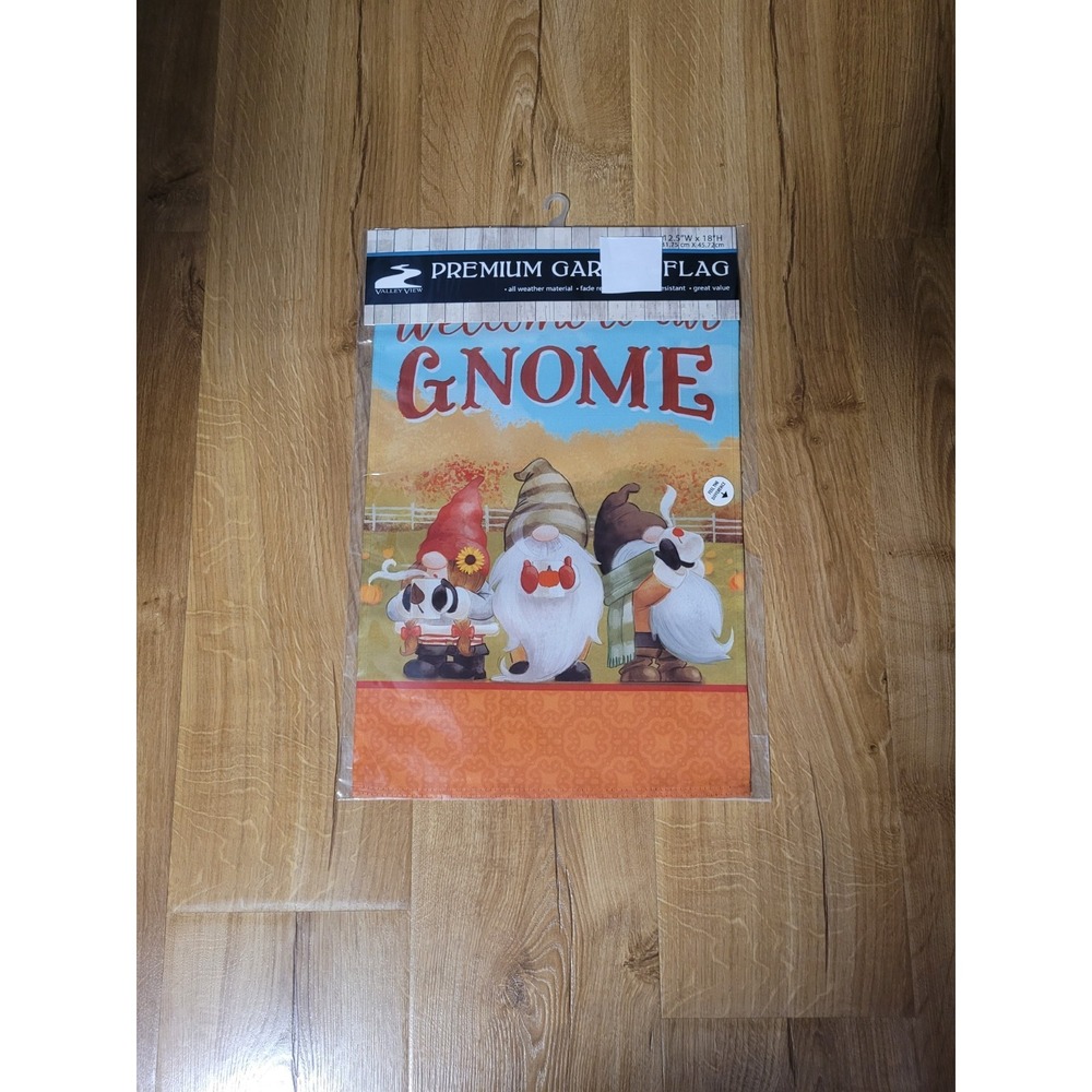 Valley View Outdoor Garden Flag 12.5 X 18 Welcome To Our Gnome Fall Autumn Theme